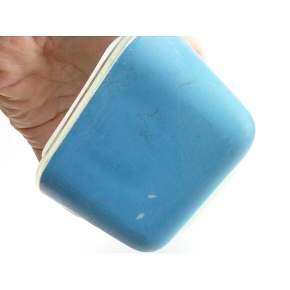 Pyrex Blue Refrigerator Dish Ribbed Lid 502 B Vintage - Picture 6 of 6